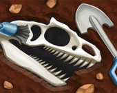 Раскопки костей динозавра
