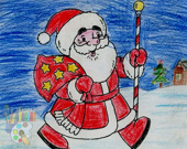 Санта Клаус - Раскраска
