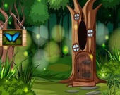 Побег из  леса с деревянным домом