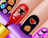 Сверкающие ногти на Хэллоуин: полировка и цвет